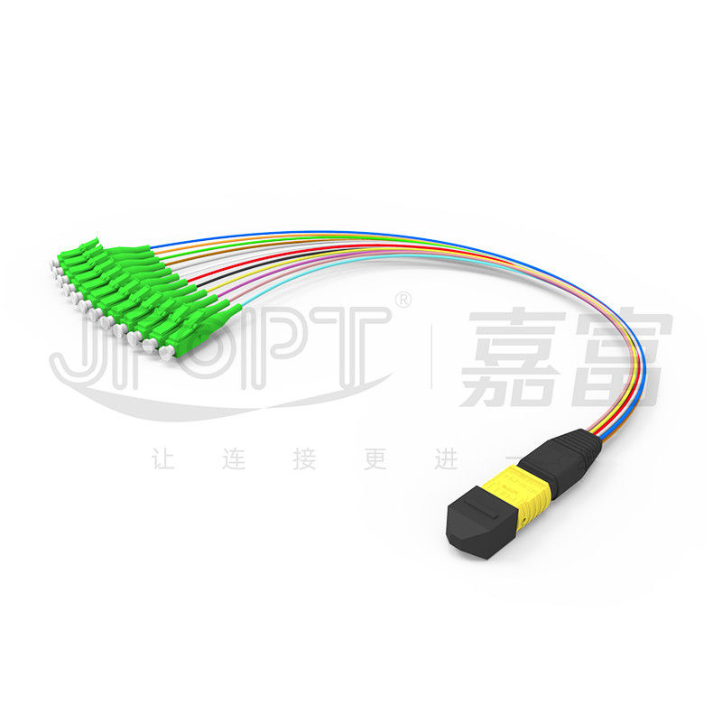 MTP-12 * এলসি ফাইবার অপটিক জাম্পার 12 কোর OS2 G657A1 G657A2 0.9 মিমি ফার্কেশন শাখা