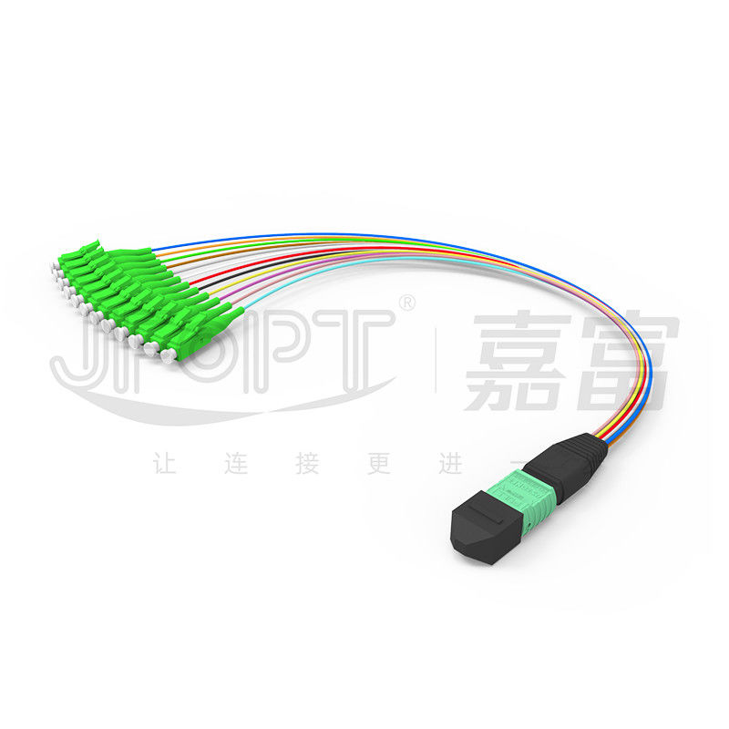 MTP-12 * এলসি ফাইবার অপটিক জাম্পার 12 কোর OS2 G657A1 G657A2 0.9 মিমি ফার্কেশন শাখা