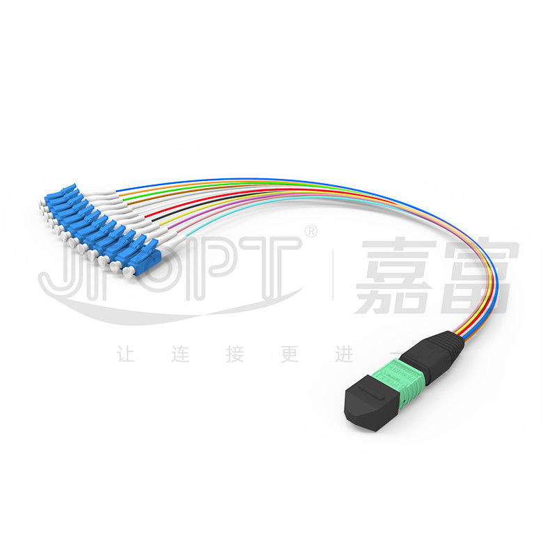 MTP-12 * এলসি ফাইবার অপটিক জাম্পার 12 কোর OS2 G657A1 G657A2 0.9 মিমি ফার্কেশন শাখা