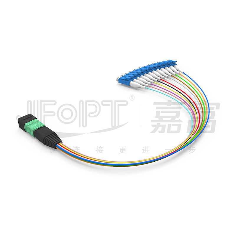 MTP-12 * এলসি ফাইবার অপটিক জাম্পার 12 কোর OS2 G657A1 G657A2 0.9 মিমি ফার্কেশন শাখা