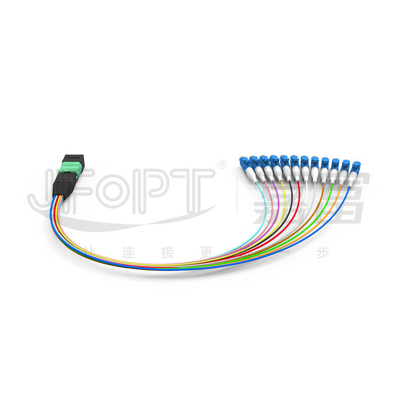 MTP-12 * এলসি ফাইবার অপটিক জাম্পার 12 কোর OS2 G657A1 G657A2 0.9 মিমি ফার্কেশন শাখা