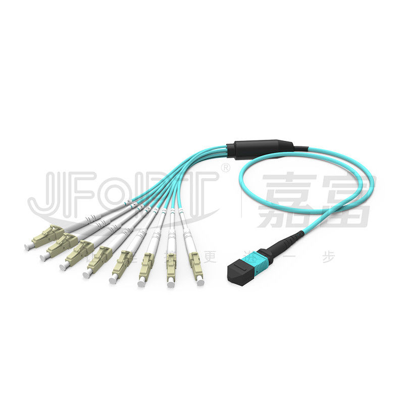 MPO - LC ব্রেকআউট প্যাচ কর্ড 2.0mm Fanout LC DX ক্লিপ MM স্ট্যান্ডার্ড লস ফেরুল সহ