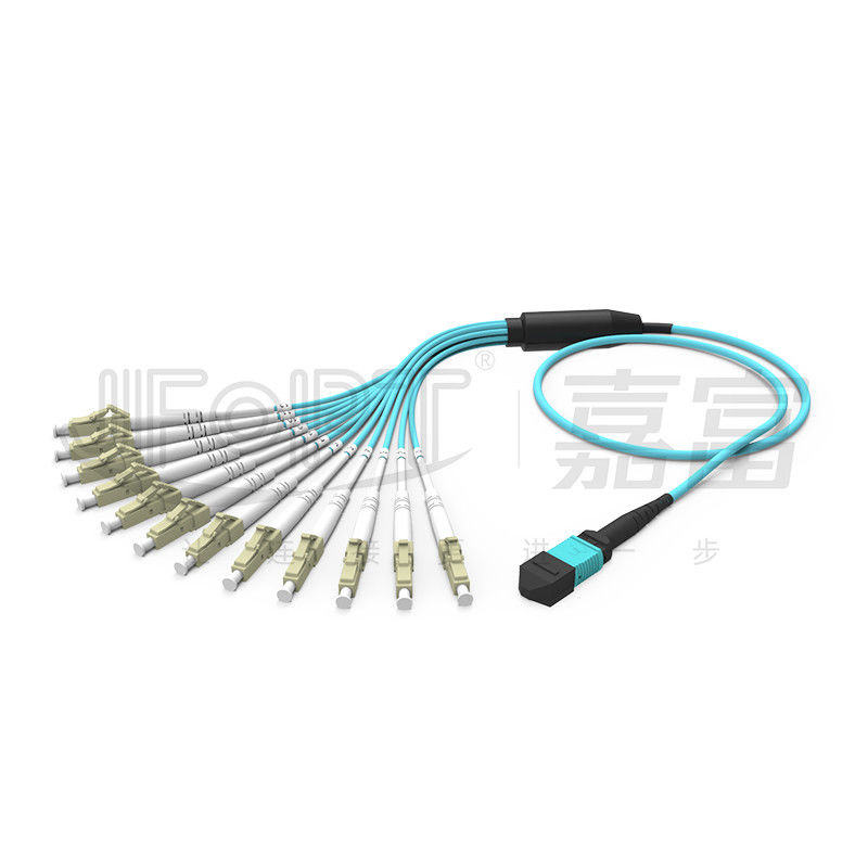 MPO - LC ব্রেকআউট প্যাচ কর্ড 2.0mm Fanout LC DX ক্লিপ MM স্ট্যান্ডার্ড লস ফেরুল সহ