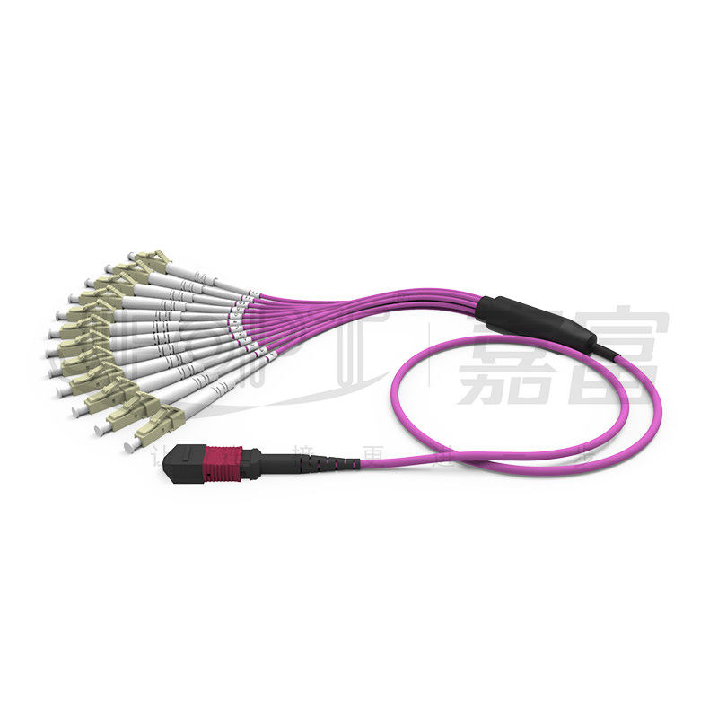 MPO - LC ব্রেকআউট প্যাচ কর্ড 2.0mm Fanout LC DX ক্লিপ MM স্ট্যান্ডার্ড লস ফেরুল সহ