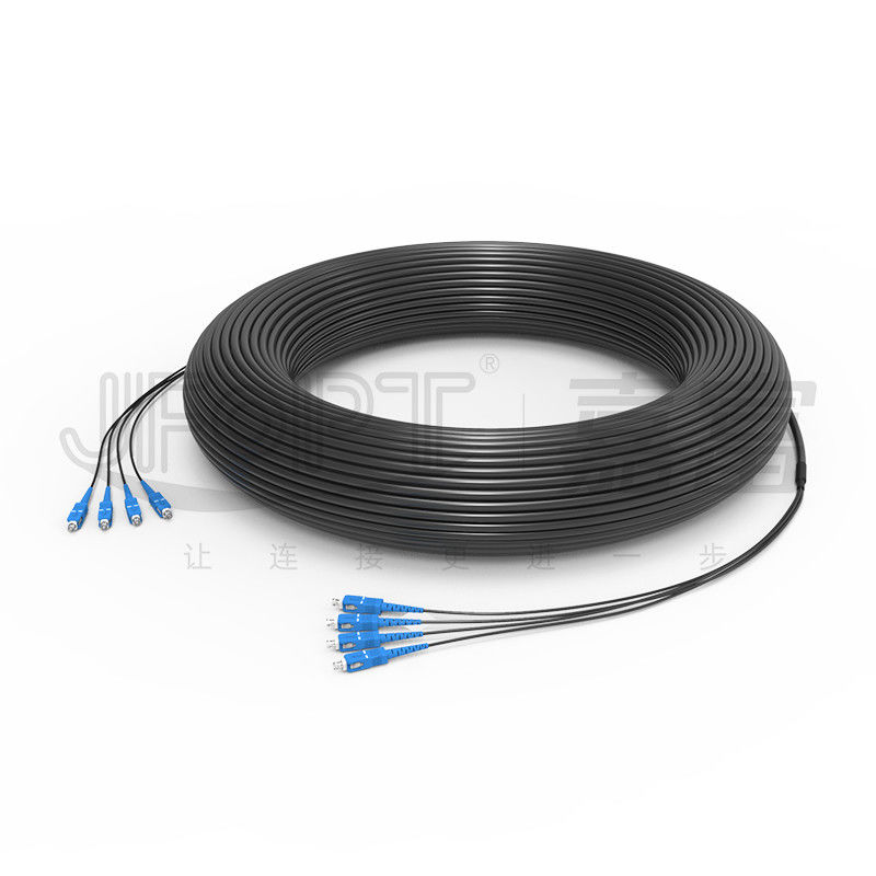 OD 7.0-9.0mm ব্রেকআউট ফাইবার কেবল বেস স্টেশন কেবল 2.0 মিমি সাব কেবল SC/UPC সহ