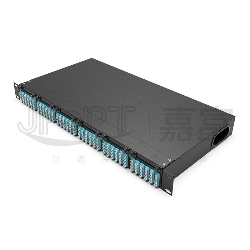 1pc 24 কোর বা 2pcs 12 কোর MPO-LC কেবল সহ র্যাক মাউন্ট ফাইবার প্যাচ প্যানেল 6pcs MPO ক্যাসেট