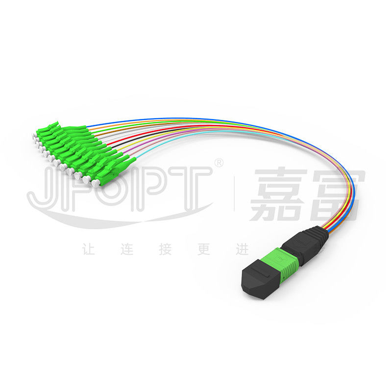 এমপিও-এলসি 0.9 মিমি 12Cores ব্রেকআউট ক্যাবল কাস্টমাইজড দৈর্ঘ্য এসএম জি 657 এ 1 ফাইবার মাল্টি ফাইবার মডিউল বক্স অ্যাডাপ্টার প্যাচ কর্ড